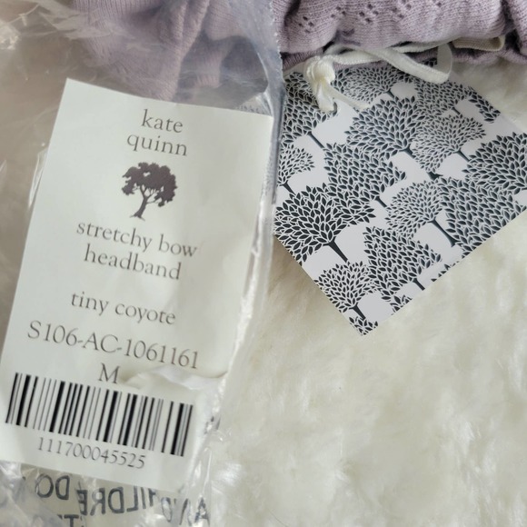 KATE QUINN Tiny Coyote Pointelle Stretchy Bow Headband - Picture 4 of 4